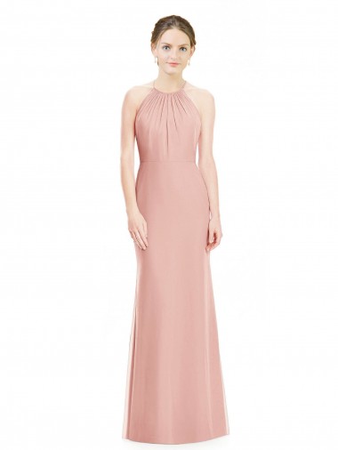 Long Bliss Pink Sleeveless Mermaid Bridesmaid Dress Leeds