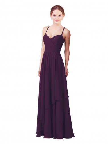 Long Grape Sleeveless Sheath Bridesmaid Dress Leeds