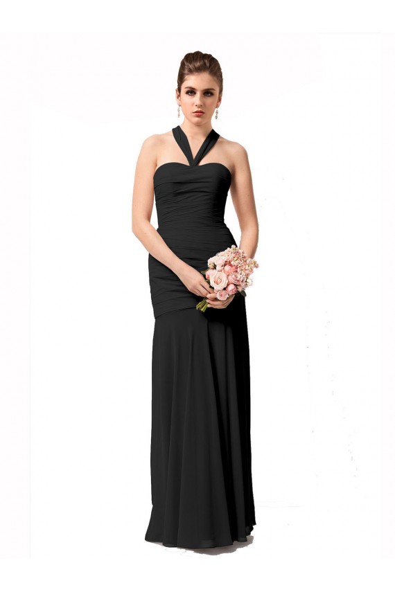 Long Black Sleeveless Mermaid Bridesmaid Dress / Evening Dress Leeds