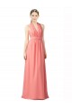 Long Watermelon Sleeveless A-Line Bridesmaid Dress Leeds