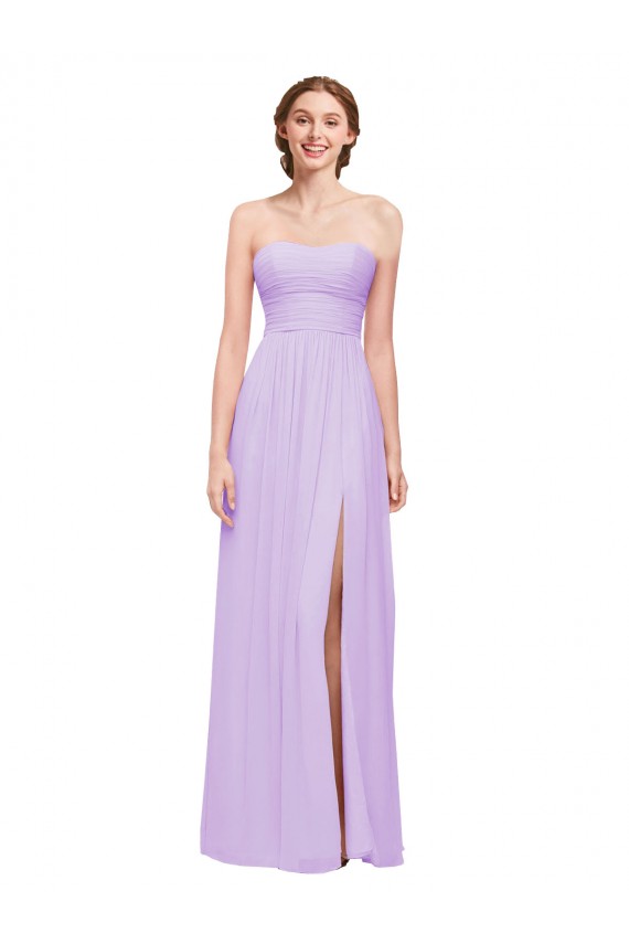 Long Lilac Sleeveless A-Line Evening Dress / Bridesmaid Dress Leeds
