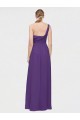 Long Plum Purple Sleeveless A-Line High Low Bridesmaid Dress Leeds