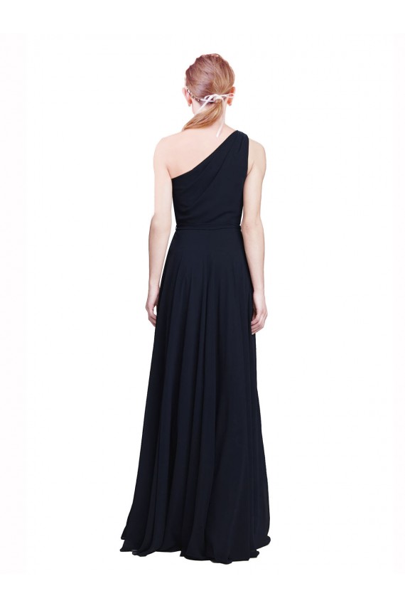 Long Dark Navy Sleeveless A-Line Chiffon Bridesmaid Dress / Evening Dress Leeds