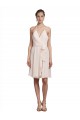 Knee Length Cream Pink Sleeveless A-Line Bridesmaid Dress Leeds