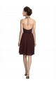 Knee Length Burgundy Gold Sleeveless A-Line Bridesmaid Dress Leeds