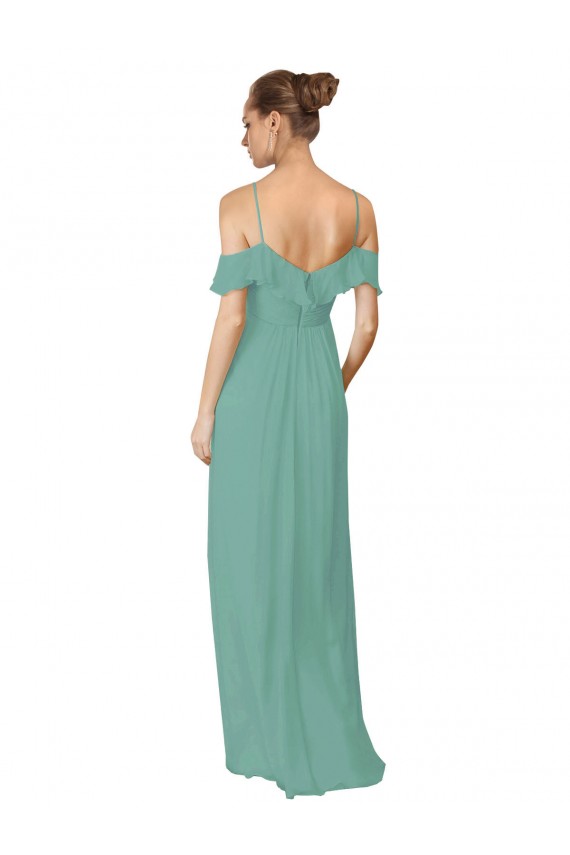 Long Seaside Flutter Sleeves A-Line Bridesmaid Dress Leeds