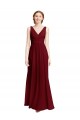 Long Burgundy Sleeveless A-Line Bridesmaid Dress / Evening Gowns Leeds