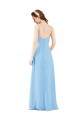 Long Periwinkle Sleeveless Sheath Low Back Bridesmaid Dress Leeds