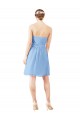 Knee Length Periwinkle Sleeveless A-Line Open Back Bridesmaid Dress Leeds