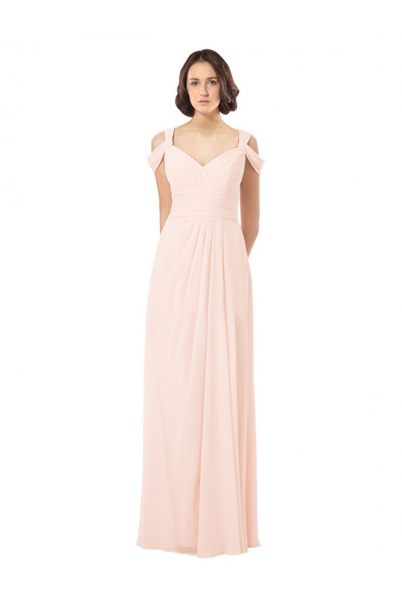 Long Pink Sleeveless A-Line Keyhole Back Bridesmaid Dress / Evening Dress Leeds