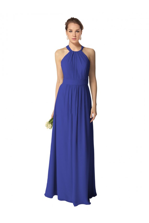 Long Royal Blue Sleeveless A-Line Evening Dress / Bridesmaid Dress Leeds