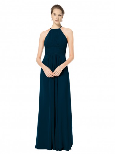 Long Midnight Green Sleeveless A-Line Bridesmaid Dress Leeds