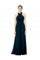 Long Midnight Green Sleeveless A-Line Twist Back Formal Dress / Bridesmaid Dress Leeds