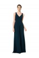 Long Midnight Green Sleeveless A-Line Soft Chiffon Bridesmaid Dress Leeds