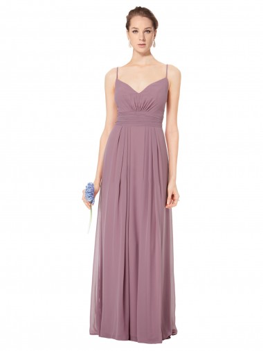 Long Pink Sleeveless A-Line Open Back Bridesmaid Gowns Leeds