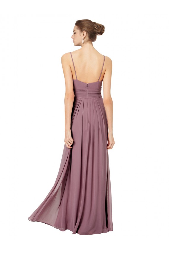Long Pink Sleeveless A-Line Open Back Bridesmaid Gowns Leeds
