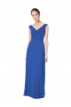 Long Royal Blue Sleeveless A-Line V-Back Bridesmaid Dresses Leeds