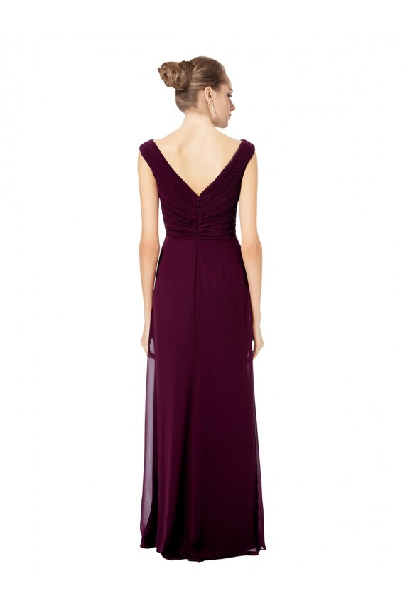 Long Royal Blue Sleeveless A-Line V-Back Bridesmaid Dresses Leeds