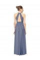 Long Royal Blue Sleeveless A-Line Keyhole Back Chiffon Bridesmaid Dress / Evening Dress Leeds