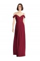 Long Burgundy Sleeveless A-Line Soft Chiffon Bridesmaid Dresses Leeds