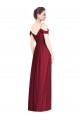 Long Burgundy Sleeveless A-Line Soft Chiffon Bridesmaid Dresses Leeds