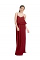 Long Burgundy Sleeveless A-Line Open Back Bridesmaid Dress Leeds