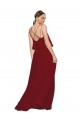 Long Burgundy Sleeveless A-Line Open Back Bridesmaid Dress Leeds