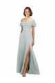Long Sea Glass Sleeveless A-Line Keyhole Back Bridesmaid Dress Leeds