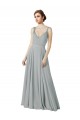 Long Silver Sleeveless A-Line Bridesmaid Dress / Evening Dress Leeds