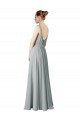 Long Silver Sleeveless A-Line Bridesmaid Dress / Evening Dress Leeds