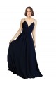 Long Dark Navy Sleeveless A-Line Bridesmaid Dress & Gowns Leeds