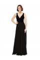 Long Black Sleeveless A-Line V-Back Prom Dress / Bridesmaid Dress Leeds
