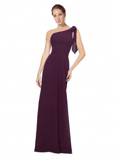 Long Grape Sleeveless A-Line Soft Chiffon Bridesmaid Dresses Leeds