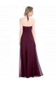 Long Burgundy Sleeveless A-Line Low Back Evening Dress / Bridesmaid Dress Leeds