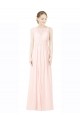 Long Sleeveless A-Line V-Back Soft Chiffon Bridesmaid Dress Leeds