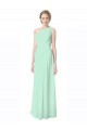 Long Mint Green Sleeveless A-Line Soft Chiffon Bridesmaid Dress Leeds