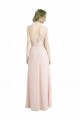 Long Red Sleeveless A-Line Soft Chiffon Bridesmaid Dress Leeds
