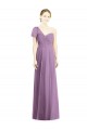 Long Dark Lavender Flutter Sleeves A-Line Open Back Formal Dress / Bridesmaid Dress Leeds