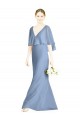 Long Dusty Blue Sleeveless Trumpet Bridesmaid Dress Leeds