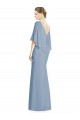 Long Dusty Blue Sleeveless Trumpet Bridesmaid Dress Leeds