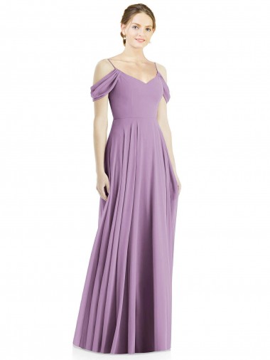 Long Dark Lavender Sleeveless A-Line Low Back Semi Formal Evening Dress / Bridesmaid Dress Leeds