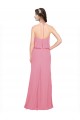 Long Skin Pink Sleeveless A-Line Low Back Bridesmaid Dress Leeds