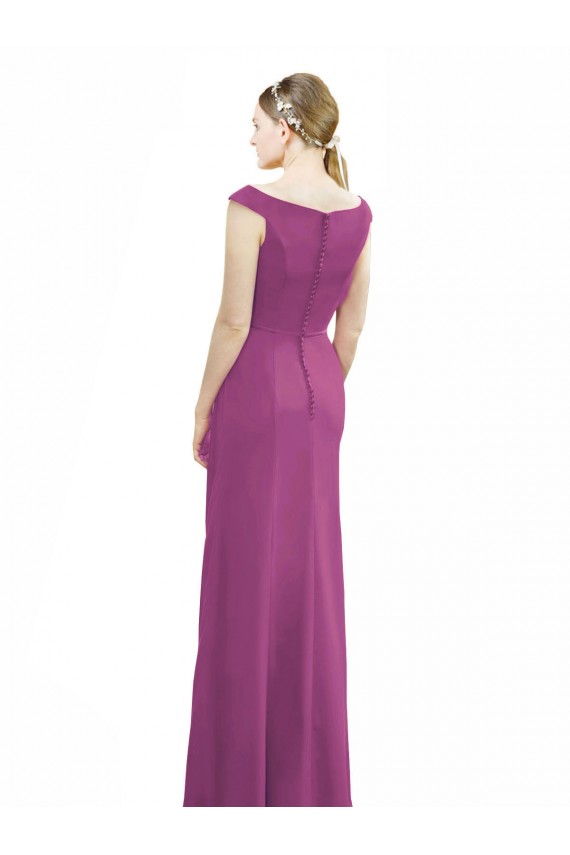 Long Wild Berry Sleeveless Mermaid Bridesmaid Dress Leeds