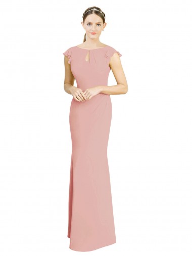 Long Bliss Pink Cap Sleeves Mermaid Formal Dress / Bridesmaid Dress Leeds