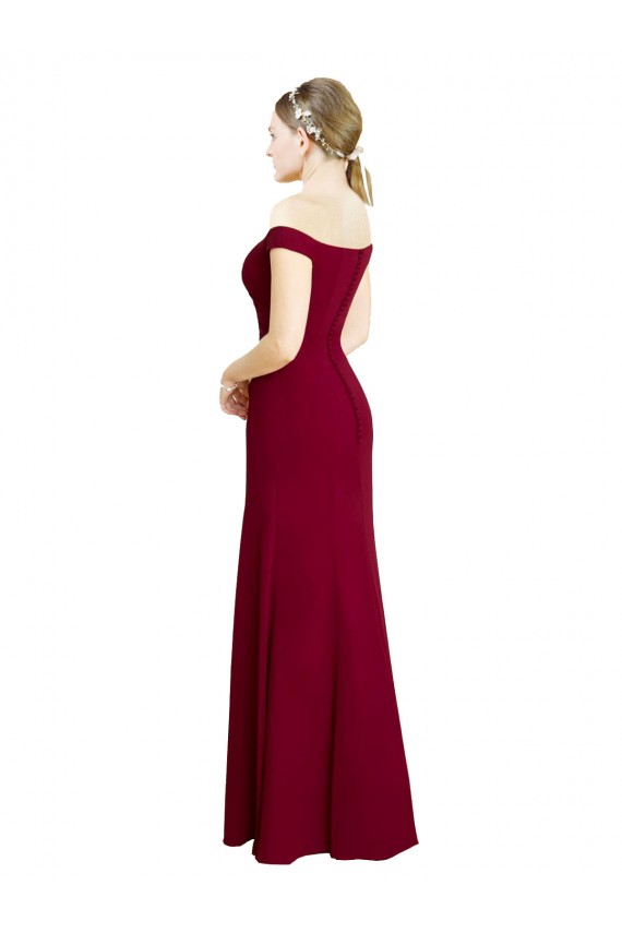 Long Burgundy Sleeveless Mermaid Black Tie Prom Dress / Bridesmaid Dress Leeds