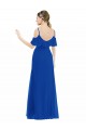 Long Royal Blue Cold Shoulder A-Line High Low Bridesmaid Dress Leeds
