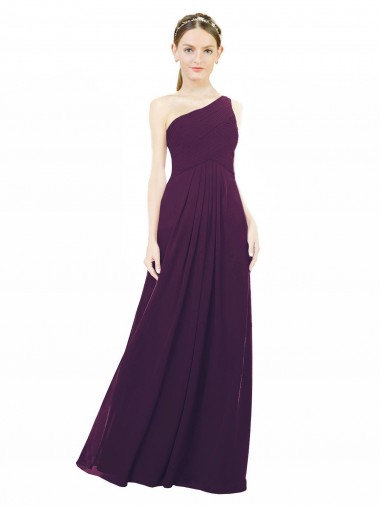 Long Grape Sleeveless A-Line Chiffon Bridal Party Dress / Evening Dress Leeds