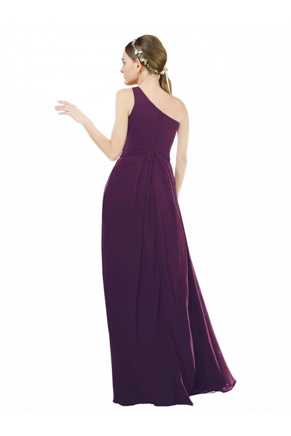 Long Grape Sleeveless A-Line Chiffon Bridal Party Dress / Evening Dress Leeds