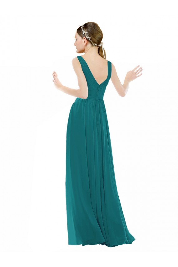 Long Hunter Sleeveless A-Line Bridesmaid Gowns Leeds