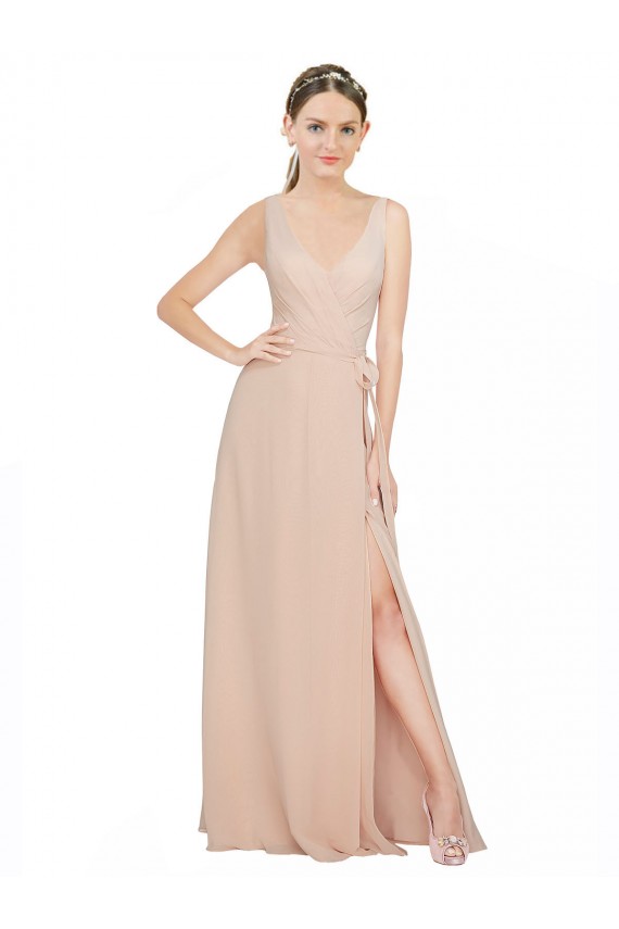 Long Pink Sleeveless A-Line Bridesmaid Dress / Evening Dress Leeds